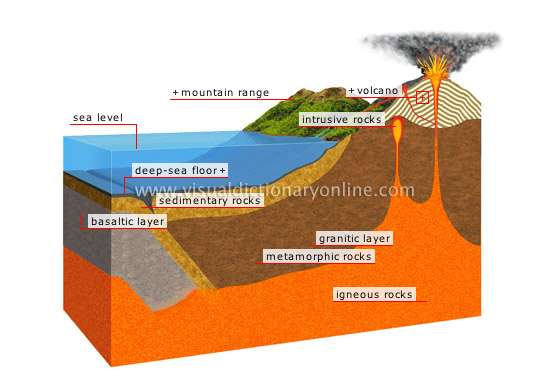 section of the Earths crust